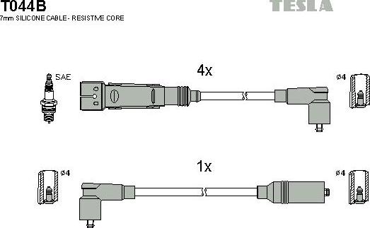 TESLA T044B - Комплект запалителеи кабели vvparts.bg