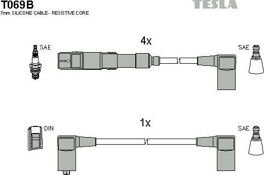 TESLA T069B - Комплект запалителеи кабели vvparts.bg