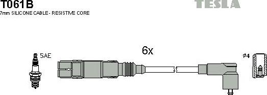 TESLA T061B - Комплект запалителеи кабели vvparts.bg
