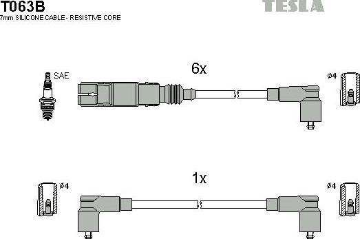 TESLA T063B - Комплект запалителеи кабели vvparts.bg
