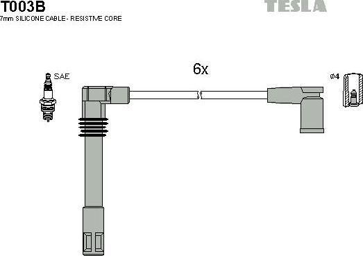 TESLA T003B - Комплект запалителеи кабели vvparts.bg