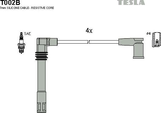 TESLA T002B - Комплект запалителеи кабели vvparts.bg