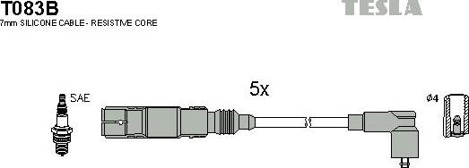 TESLA T083B - Комплект запалителеи кабели vvparts.bg