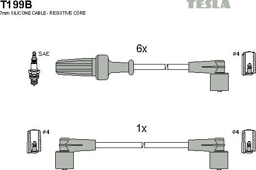 TESLA T199B - Комплект запалителеи кабели vvparts.bg