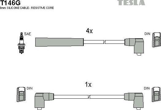 TESLA T146G - Комплект запалителеи кабели vvparts.bg