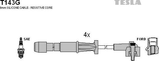 TESLA T143G - Комплект запалителеи кабели vvparts.bg