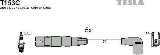TESLA T153C - Комплект запалителеи кабели vvparts.bg
