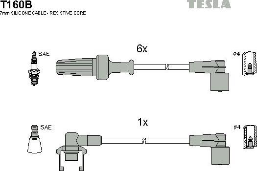 TESLA T160B - Комплект запалителеи кабели vvparts.bg