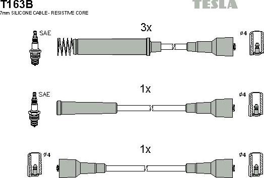 TESLA T163B - Комплект запалителеи кабели vvparts.bg