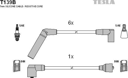 TESLA T139B - Комплект запалителеи кабели vvparts.bg