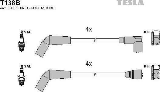 TESLA T138B - Комплект запалителеи кабели vvparts.bg