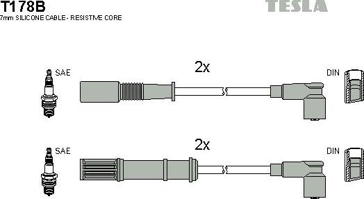 TESLA T178B - Комплект запалителеи кабели vvparts.bg