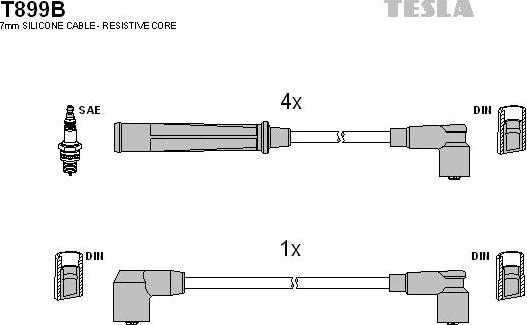 TESLA T899B - Комплект запалителеи кабели vvparts.bg