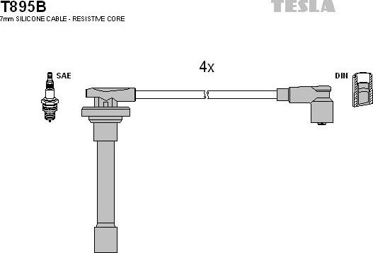 TESLA T895B - Комплект запалителеи кабели vvparts.bg