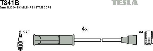 TESLA T841B - Комплект запалителеи кабели vvparts.bg