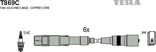 TESLA T869C - Комплект запалителеи кабели vvparts.bg