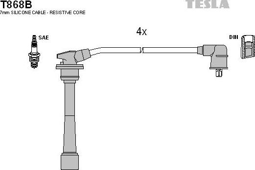 TESLA T868B - Комплект запалителеи кабели vvparts.bg