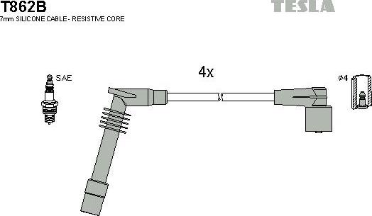 TESLA T862B - Комплект запалителеи кабели vvparts.bg