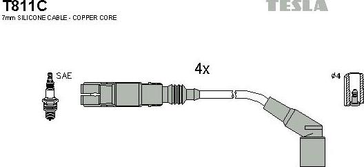 TESLA T811C - Комплект запалителеи кабели vvparts.bg