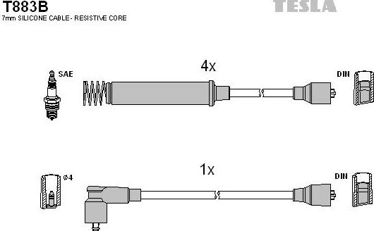 TESLA T883B - Комплект запалителеи кабели vvparts.bg