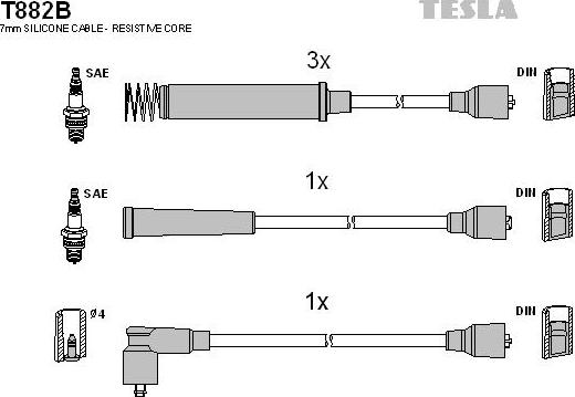 TESLA T882B - Комплект запалителеи кабели vvparts.bg