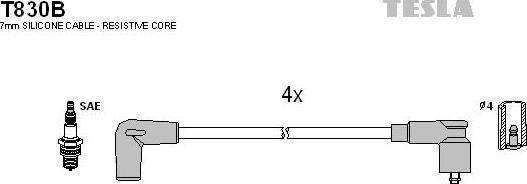 TESLA T830B - Комплект запалителеи кабели vvparts.bg