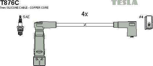 TESLA T876C - Комплект запалителеи кабели vvparts.bg