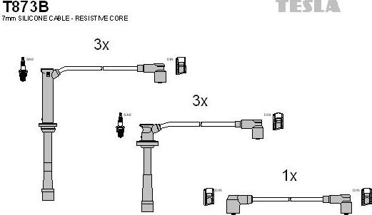 TESLA T873B - Комплект запалителеи кабели vvparts.bg