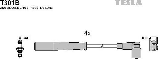 TESLA T301B - Комплект запалителеи кабели vvparts.bg