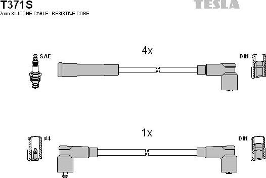 TESLA T371S - Комплект запалителеи кабели vvparts.bg