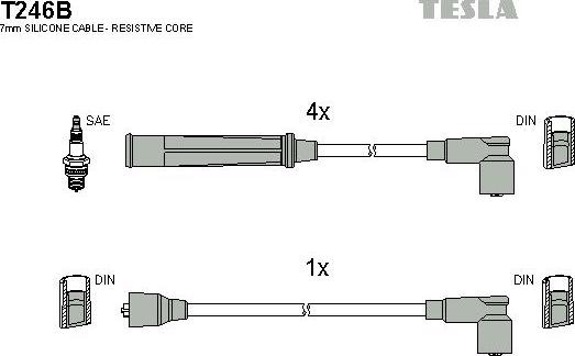 TESLA T246B - Комплект запалителеи кабели vvparts.bg