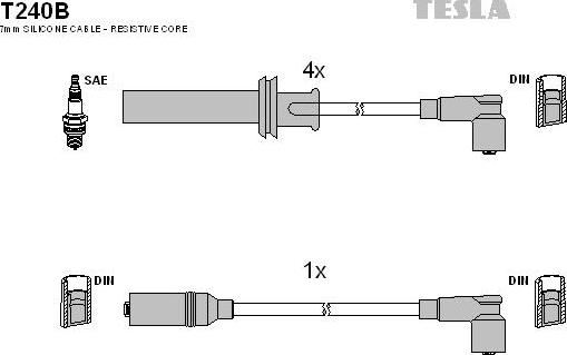 TESLA T240B - Комплект запалителеи кабели vvparts.bg