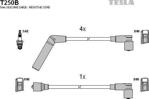 TESLA T250B - Комплект запалителеи кабели vvparts.bg
