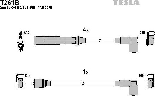 TESLA T261B - Комплект запалителеи кабели vvparts.bg