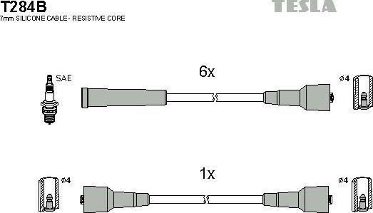 TESLA T284B - Комплект запалителеи кабели vvparts.bg