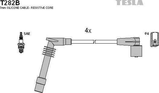 TESLA T282B - Комплект запалителеи кабели vvparts.bg