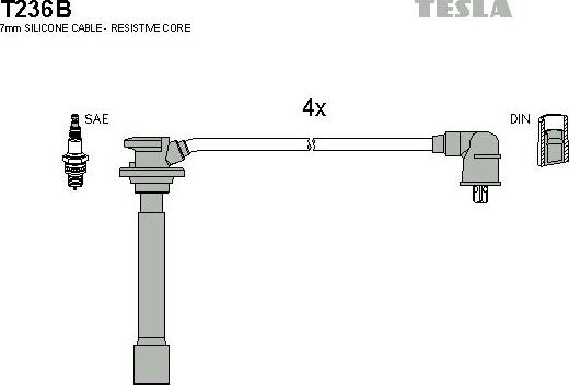 TESLA T236B - Комплект запалителеи кабели vvparts.bg