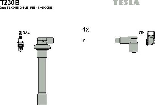 TESLA T230B - Комплект запалителеи кабели vvparts.bg