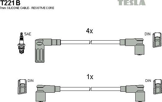 TESLA T221B - Комплект запалителеи кабели vvparts.bg