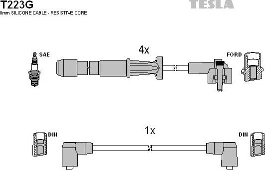 TESLA T223G - Комплект запалителеи кабели vvparts.bg