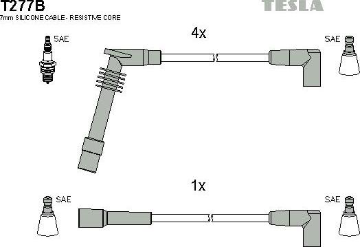TESLA T277B - Комплект запалителеи кабели vvparts.bg