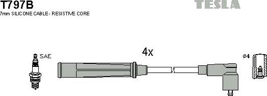 TESLA T797B - Комплект запалителеи кабели vvparts.bg