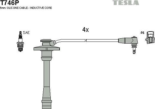 TESLA T746P - Комплект запалителеи кабели vvparts.bg