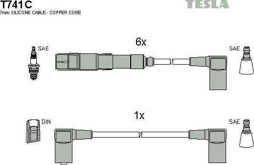 TESLA T741C - Комплект запалителеи кабели vvparts.bg