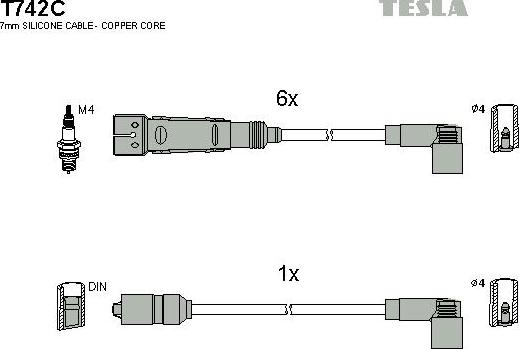 TESLA T742C - Комплект запалителеи кабели vvparts.bg