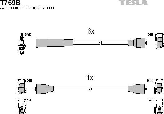 TESLA T769B - Комплект запалителеи кабели vvparts.bg