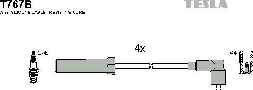 TESLA T767B - Комплект запалителеи кабели vvparts.bg