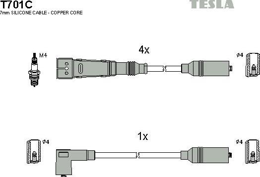 TESLA T701C - Комплект запалителеи кабели vvparts.bg