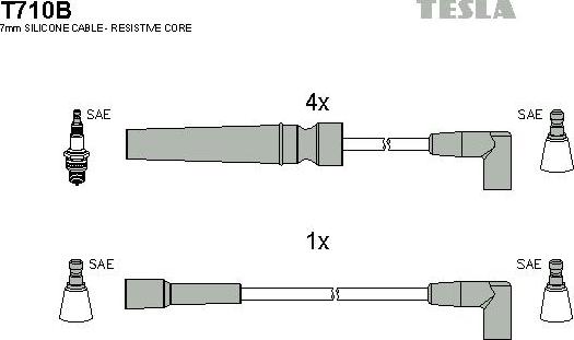 TESLA T710B - Комплект запалителеи кабели vvparts.bg