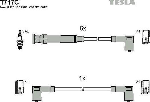 TESLA T717C - Комплект запалителеи кабели vvparts.bg